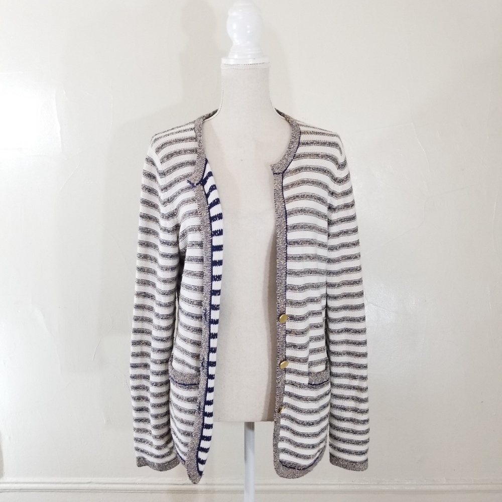 Banana republic size L striped cardigan